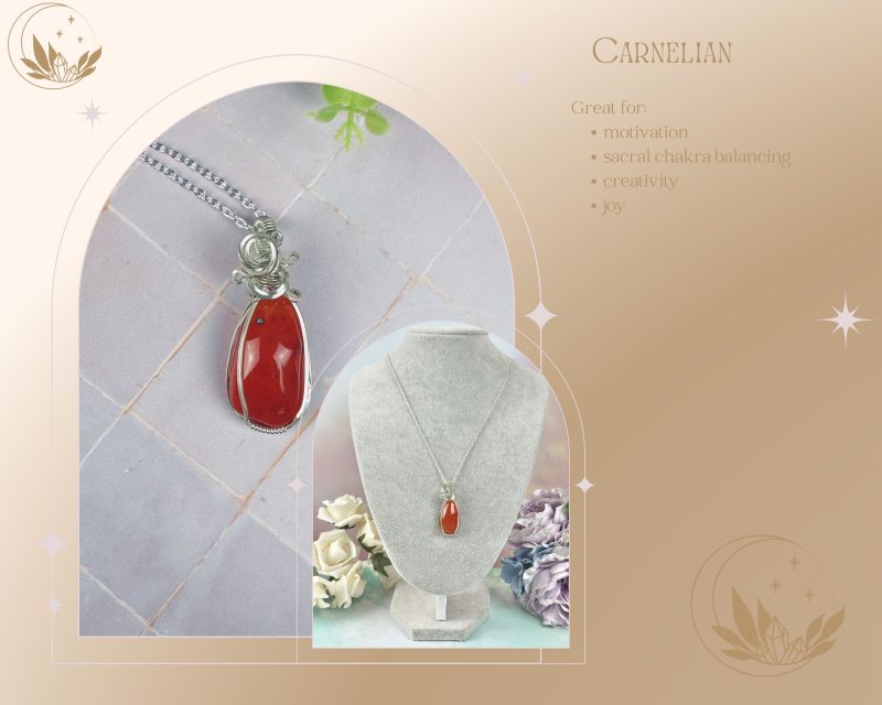 Carnelian Crystal Necklace|Pendant necklace|Wire wrapped jewellery| Crystal Healing Jewellery