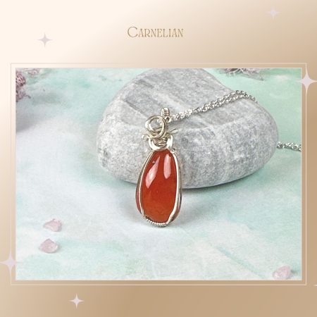 Carnelian Crystal Necklace|Pendant necklace|Wire wrapped jewellery| Crystal Healing Jewellery