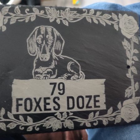 Laser engraved slate door signs rectangular 20 x 15 CM