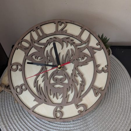 Highland cow clock