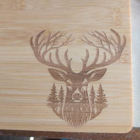 Highland cow, stag, cartoon cow, horse engraved bamboo chopping board