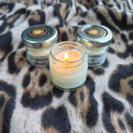 Mini recycled jam jar scented candle