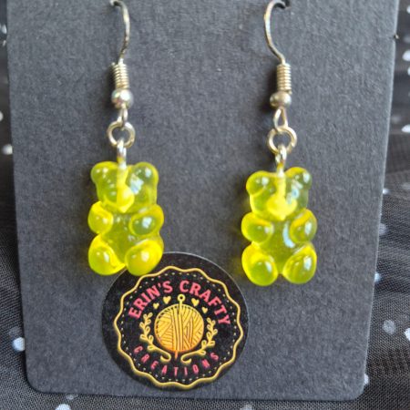 Cute handmade gummy bear dangly earrings