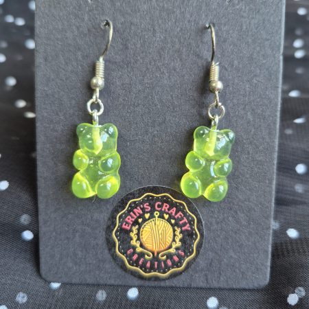 Cute handmade gummy bear dangly earrings