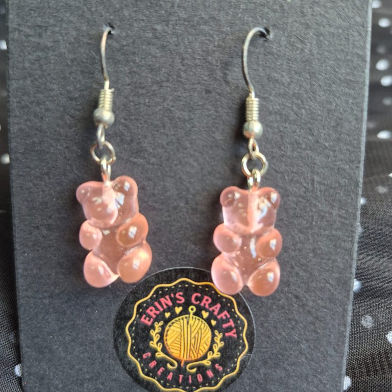 Cute handmade gummy bear dangly earrings