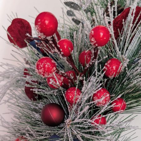 Assorted Winter Berries Snowy Pine Faux Winter Wreath