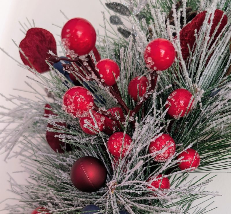 Assorted Winter Berries Snowy Pine Faux Winter Wreath