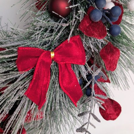 Assorted Winter Berries Snowy Pine Faux Winter Wreath