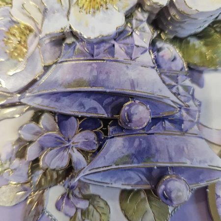 'What a beautiful way for love to bloom' lilac wedding card 15cm x 16cm
