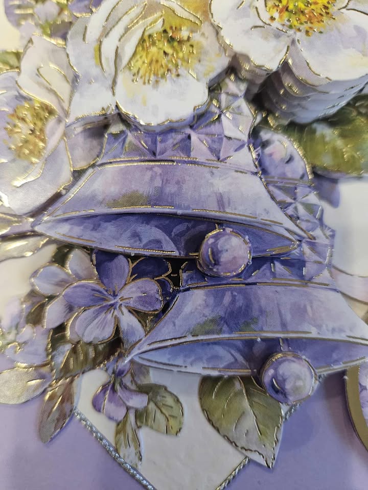 'What a beautiful way for love to bloom' lilac wedding card 15cm x 16cm