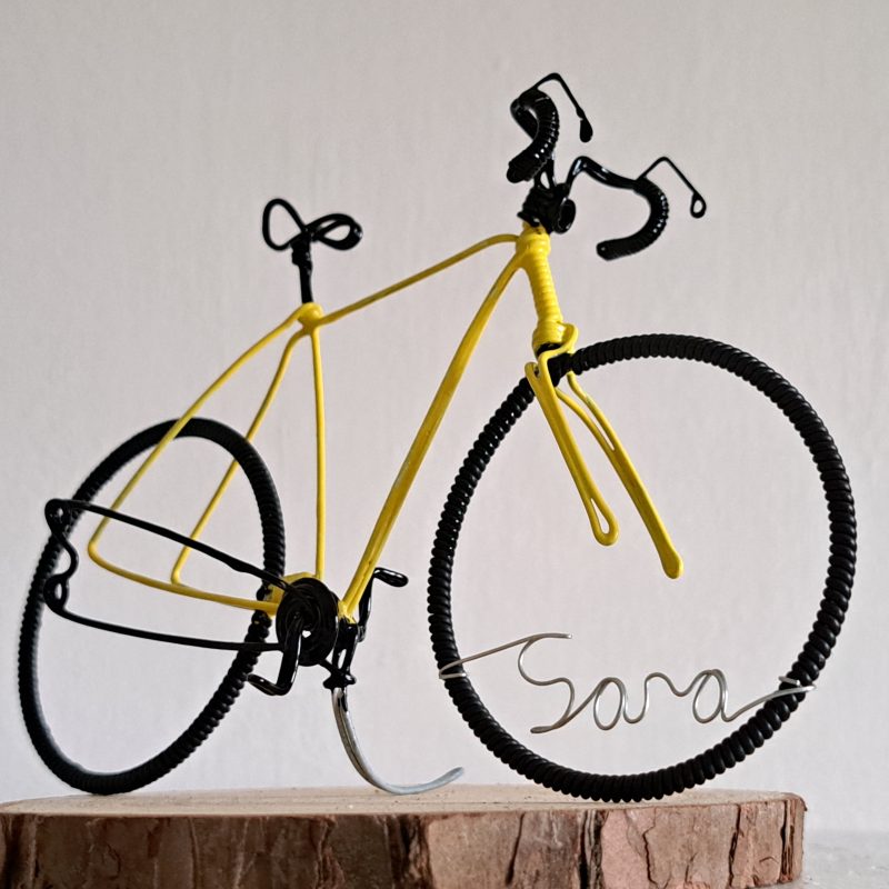 Gift for cyclist personalised bicycle sculpture.