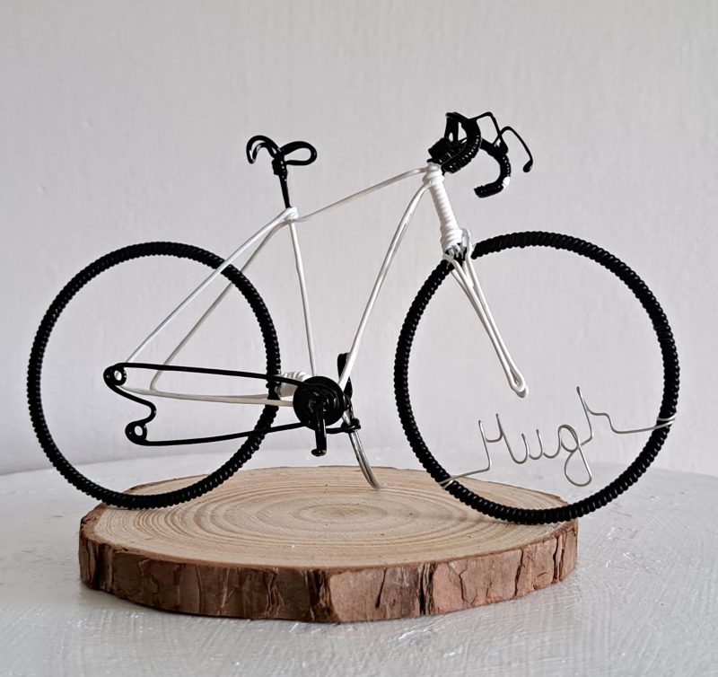 Gift for cyclist personalised bicycle sculpture.