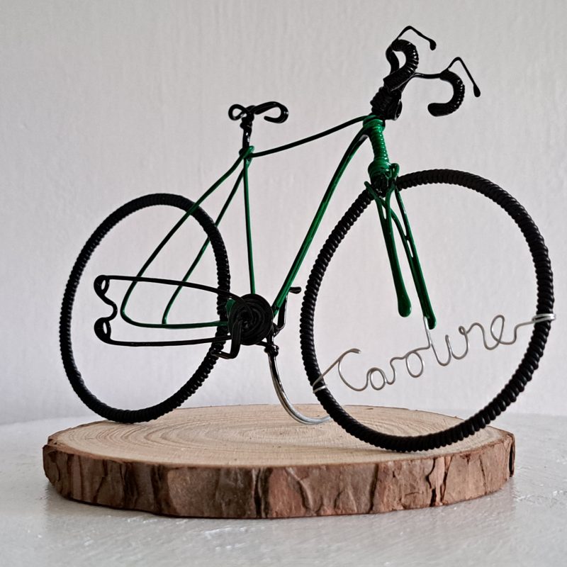 Gift for cyclist personalised bicycle sculpture.