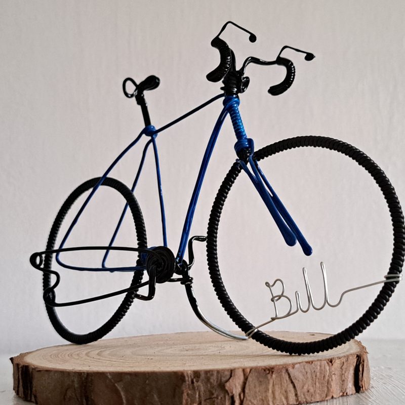 Gift for cyclist personalised bicycle sculpture.
