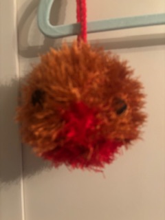 Handmade Christmas Tree Decoration Trio. Robin, snowball and bauble