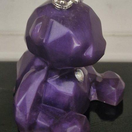 Purple Resin Sitting Bear