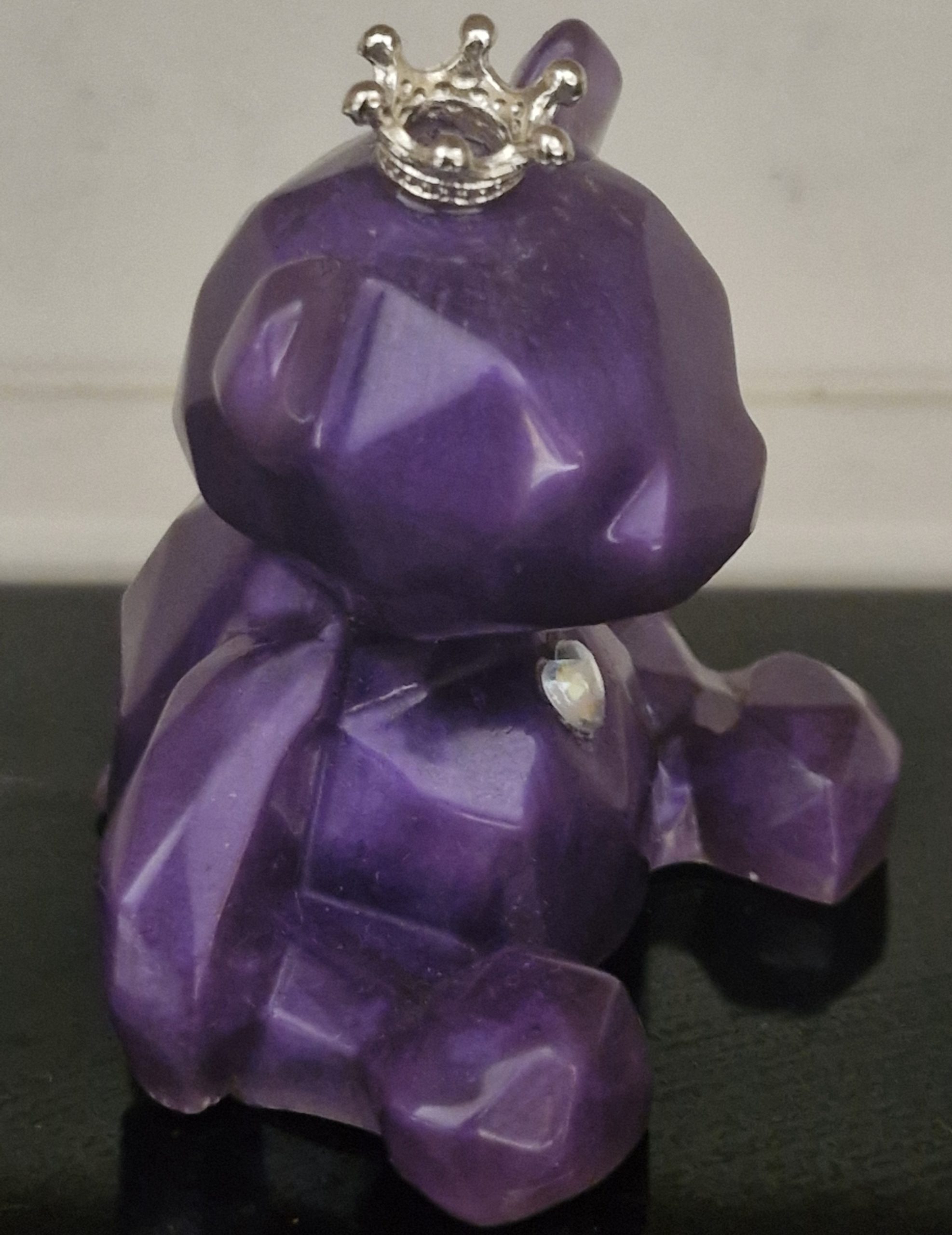 Purple Resin Sitting Bear