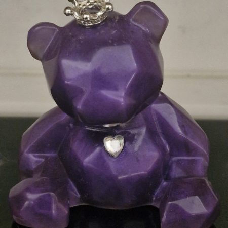 Purple Resin Sitting Bear