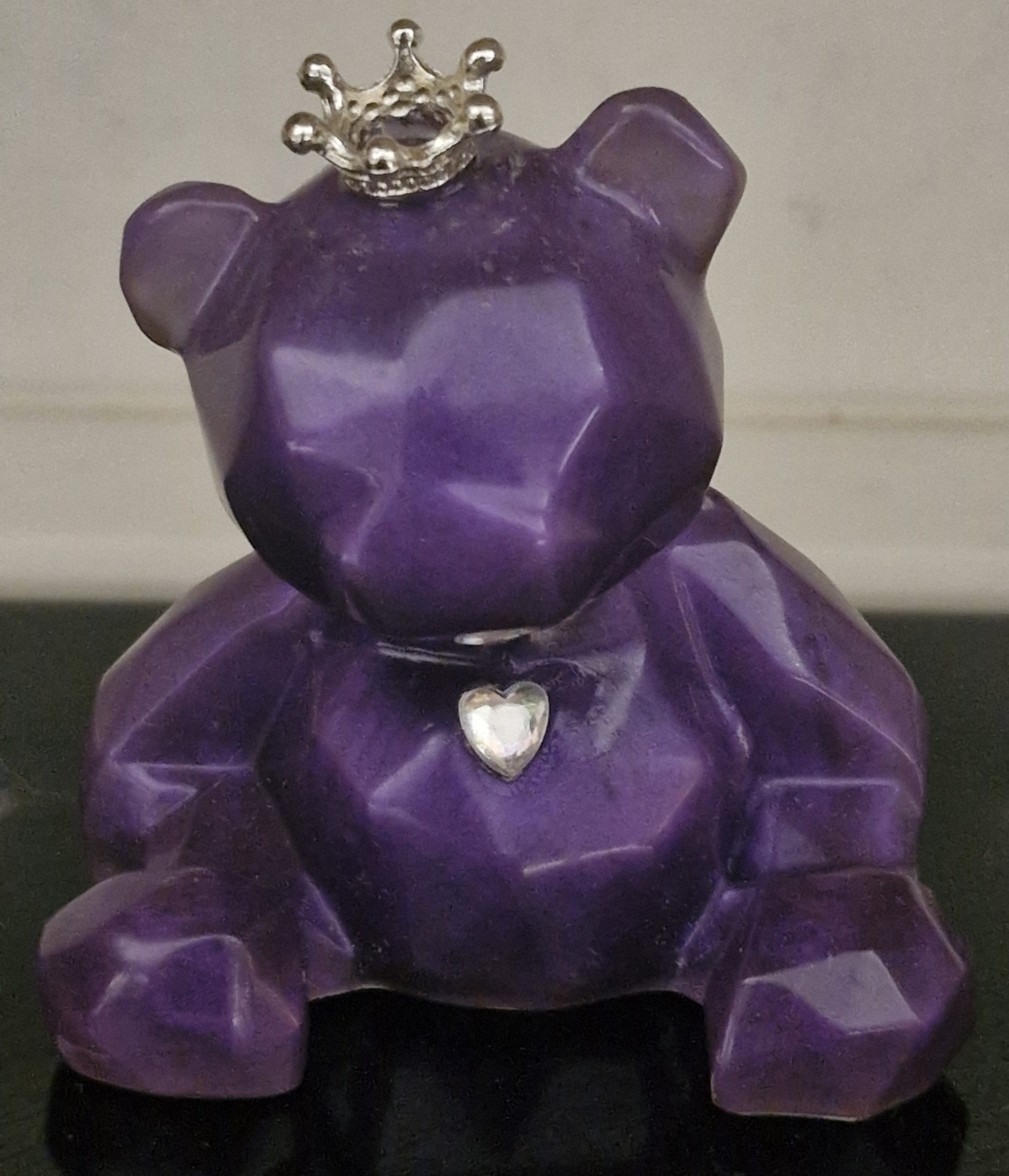Purple Resin Sitting Bear
