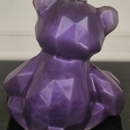 Purple Resin Sitting Bear