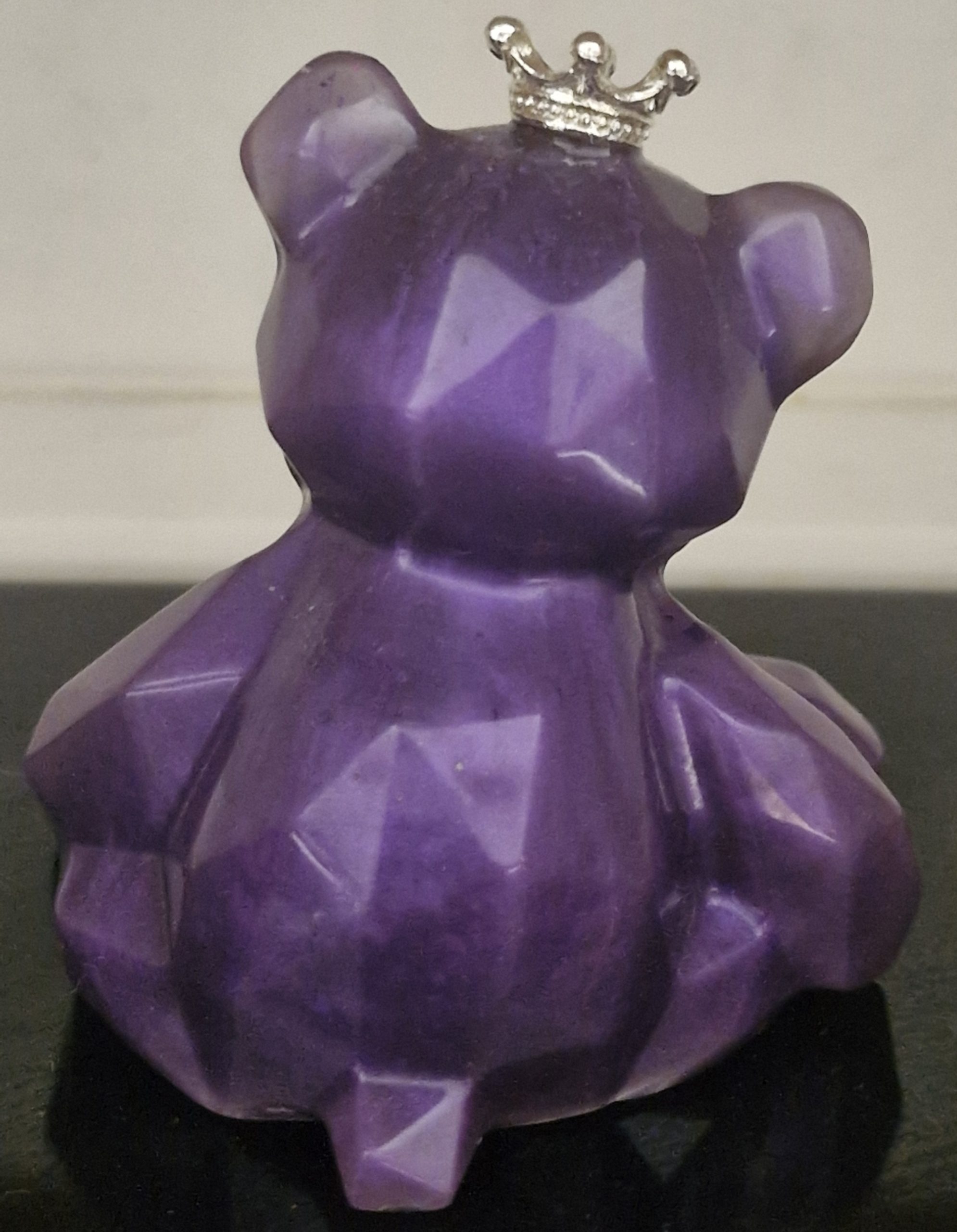 Purple Resin Sitting Bear