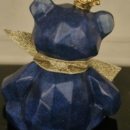 Shimmer Blue Sitting Resin Bear