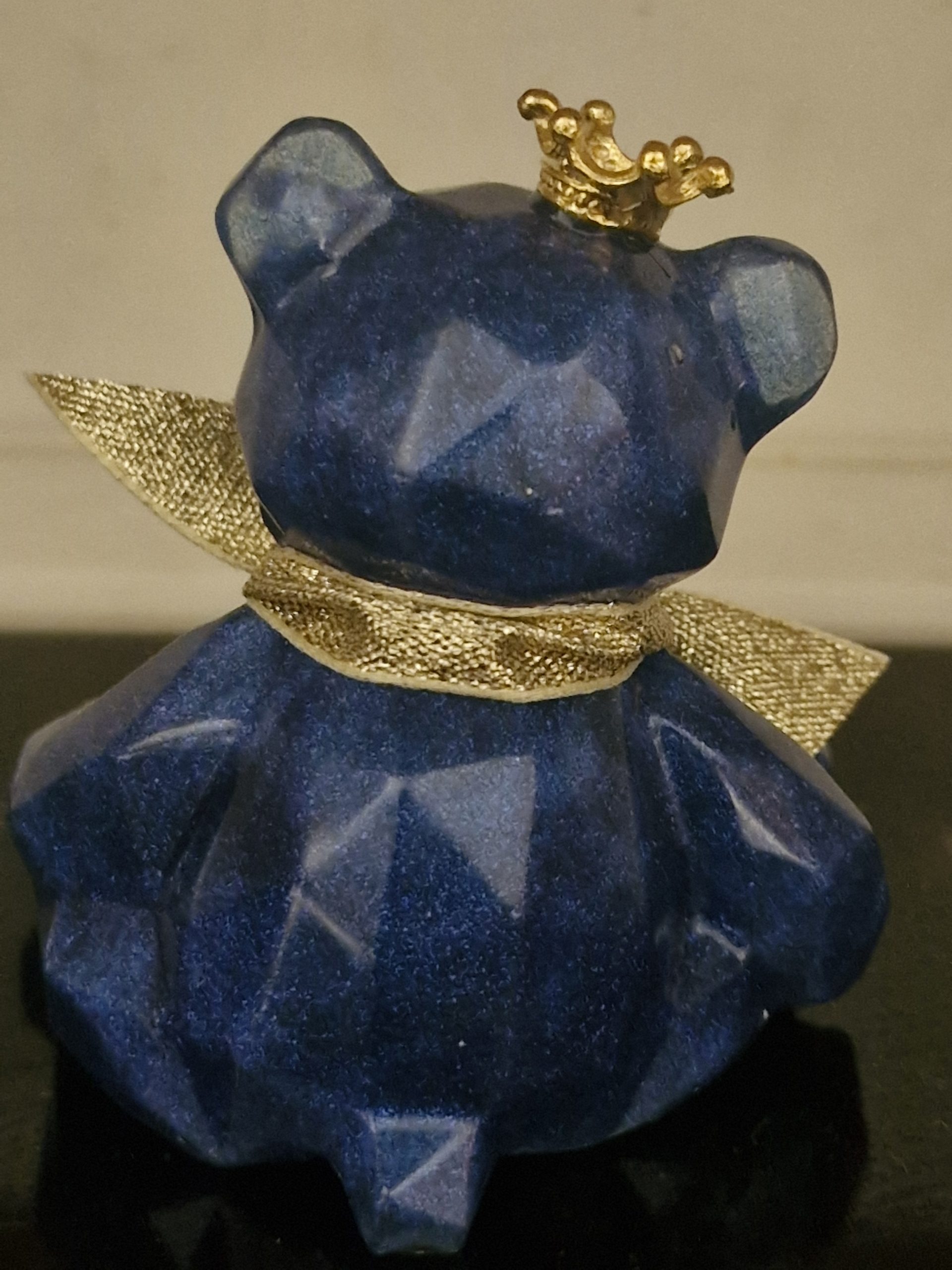 Shimmer Blue Sitting Resin Bear
