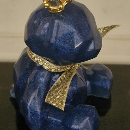 Shimmer Blue Sitting Resin Bear
