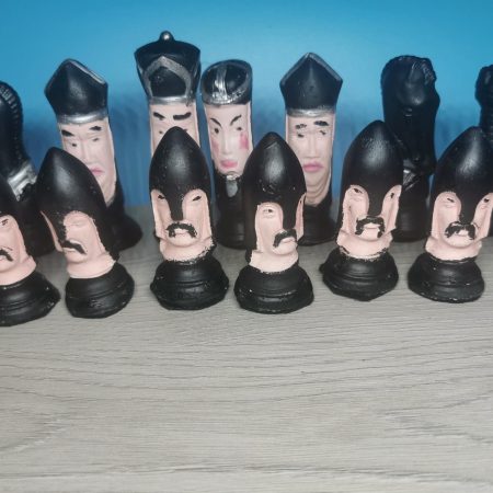 Chess Set Gothic Head handmade and Hand Painted