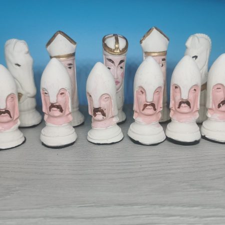 Chess Set Gothic Head handmade and Hand Painted