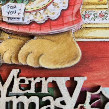 3D decoupage christmas bears card 10cm x 18cm