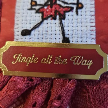 Red & gold celebration fairy christmas card 12.5cm x 12.5cm