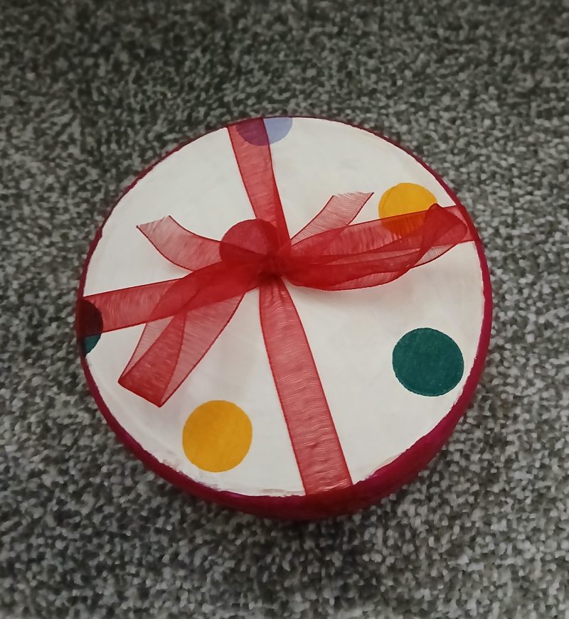 Polka Dot decoupaged wooden coasters set of 4