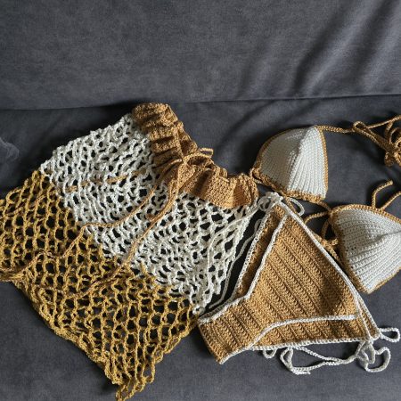 Tops,skirts , panties set crochet handmade