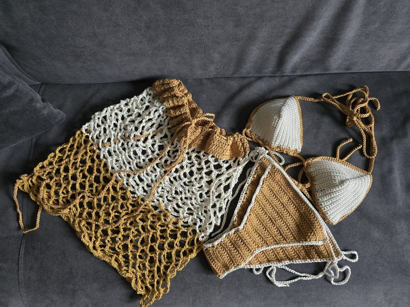 Tops,skirts , panties set crochet handmade