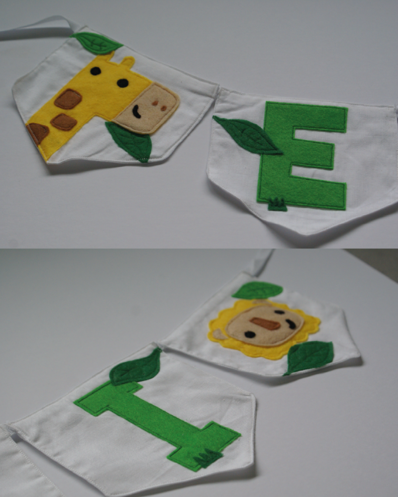 Customisable felt bunting. Available in 10 themes. Custom themes available upon request.