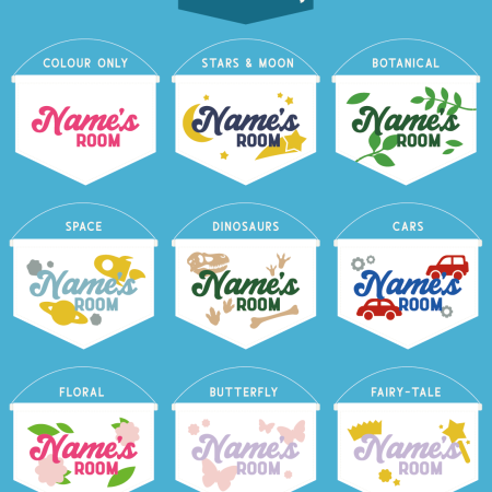 Customisable hanging banner. Any phrase, many themes to choose from.