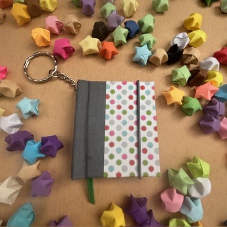 Handmade Notebook Keyring | 48 pages | Multi colour dots