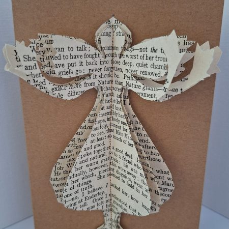 Handmade Christmas Card 3d angel made of vintage book pages (Copy)
