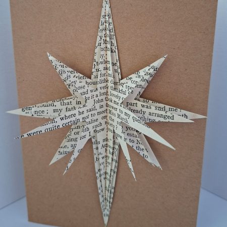 Handmade Christmas Card 3d Star made of vintage book pages (Copy) (Copy) (Copy)