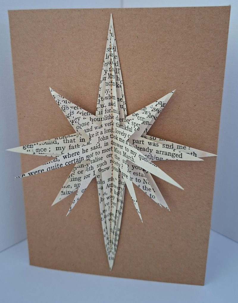 Handmade Christmas Card 3d Star made of vintage book pages (Copy) (Copy) (Copy)