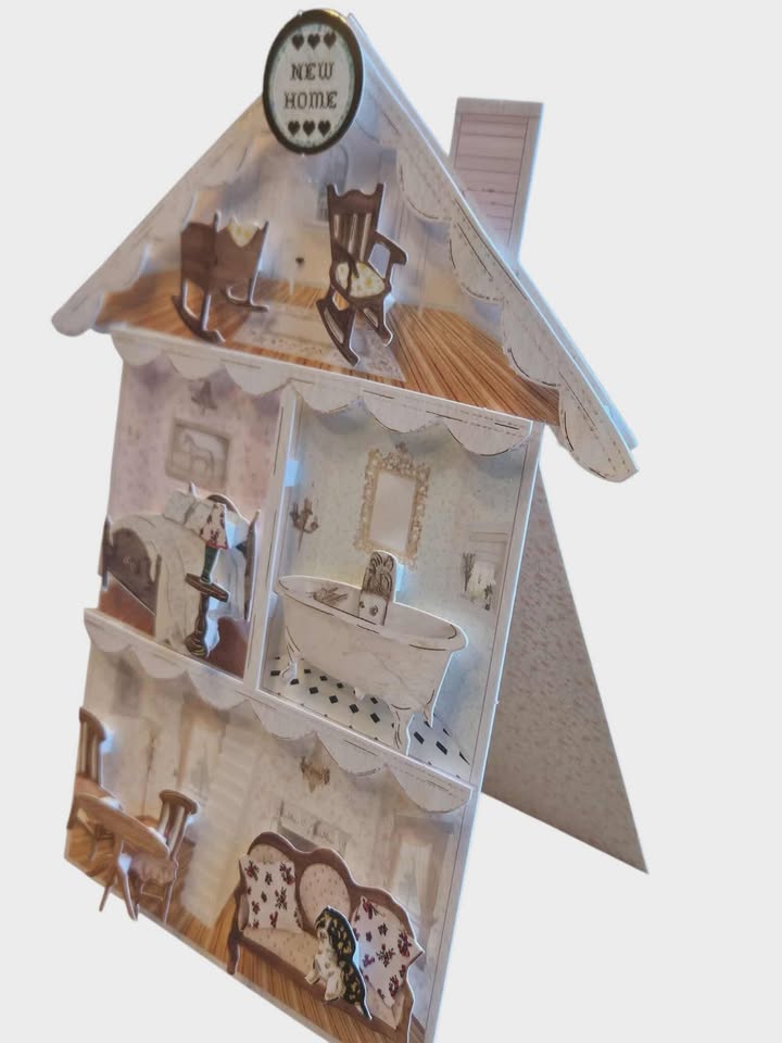 'New home' 3D greetings card for a new home / first house 13cm x 19cm