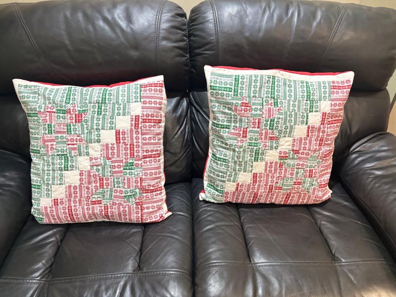 Festive Patchwork Cushion Cover | Perfect for Christmas
