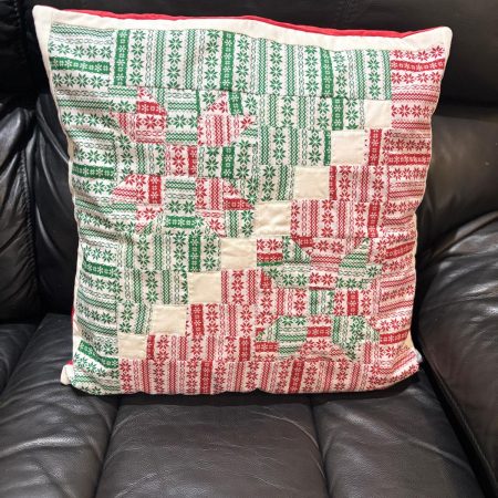 Festive Patchwork Cushion Cover | Perfect for Christmas