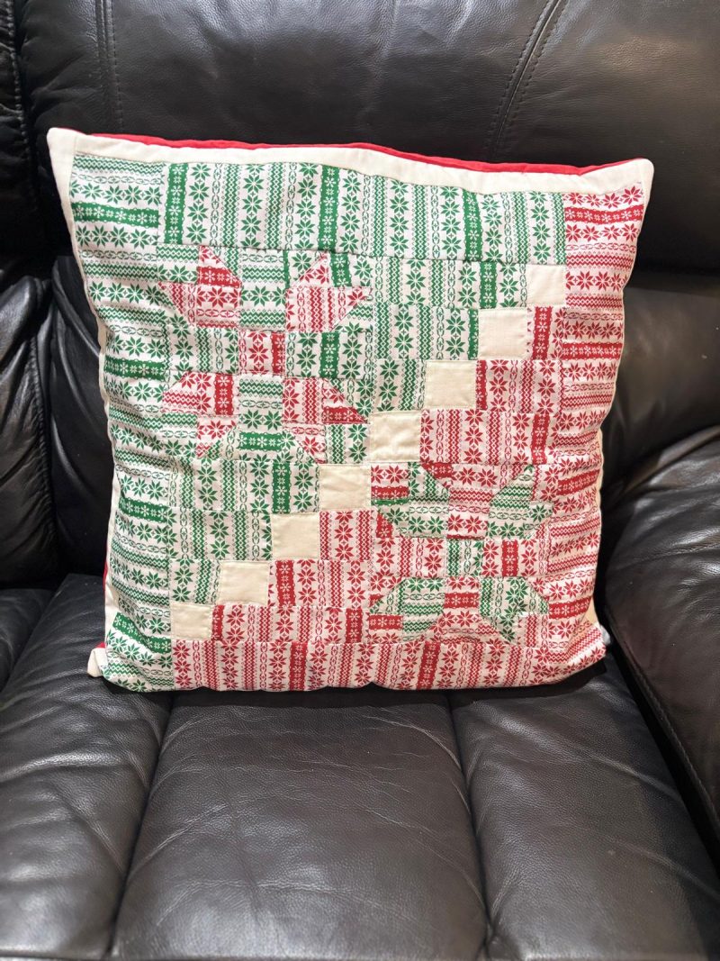 Festive Patchwork Cushion Cover | Perfect for Christmas