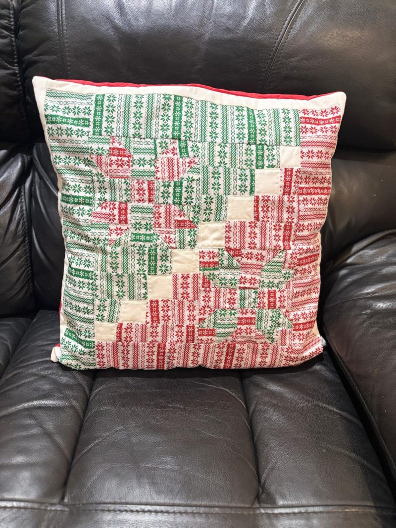 Festive Patchwork Cushion Cover | Perfect for Christmas