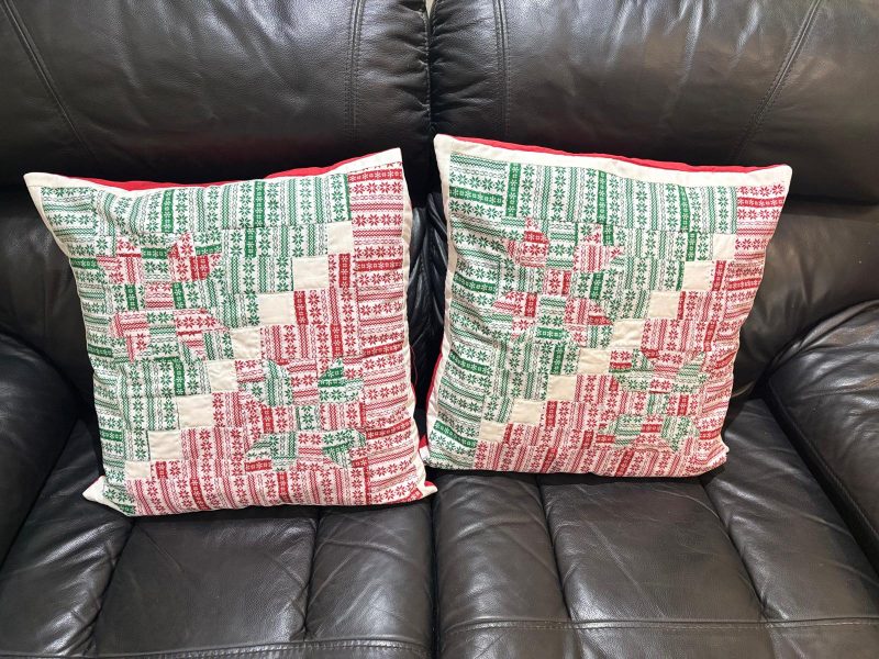 Festive Patchwork Cushion Cover | Perfect for Christmas