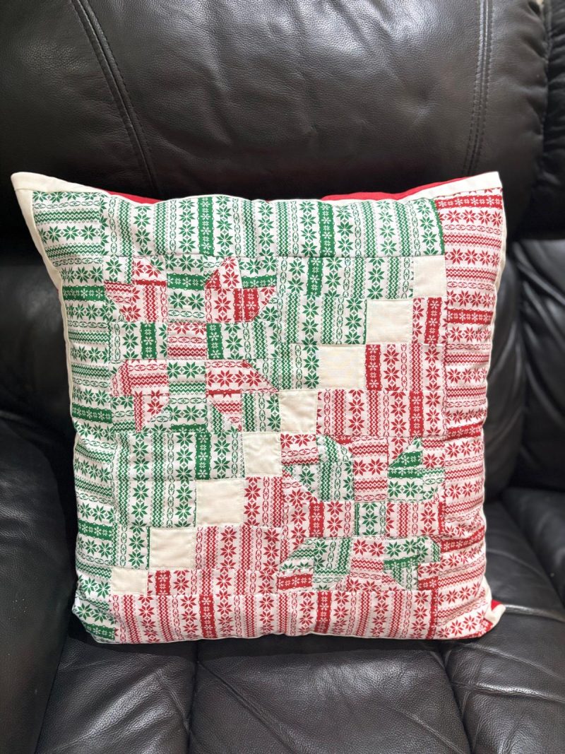 Festive Patchwork Cushion Cover | Perfect for Christmas