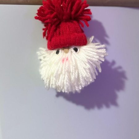 Handmade Pom-Pom Santa Decorations | Set of 3