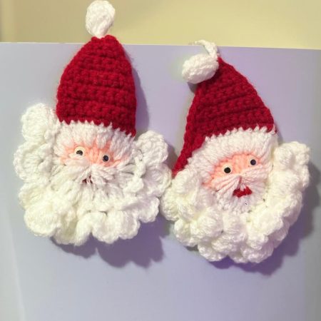 Handmade Crochet Santa Decorations | Set of 2